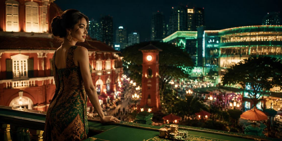 Meja Baccarat kasino langsung dengan tema batik Melaka di 80350